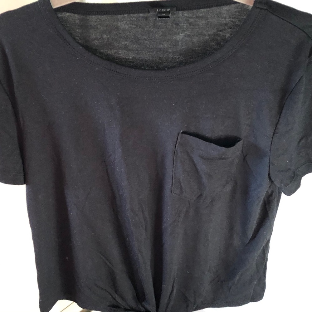 J. Crew pocket tee tie front